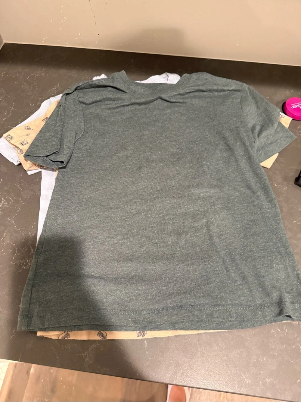 Old Navy Tan Tee with Navy Snack Print